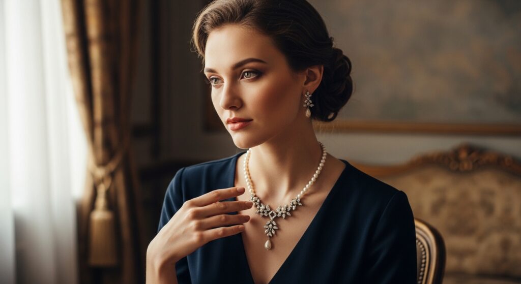 vintage inspired pearl necklace