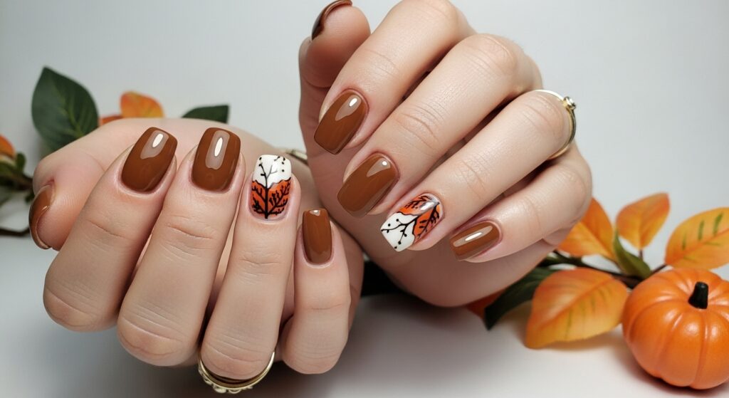 Warm Brown Nails