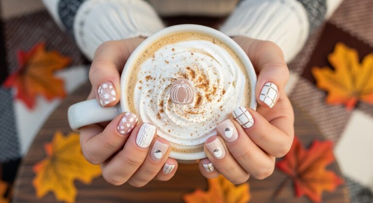 white fall nail designs