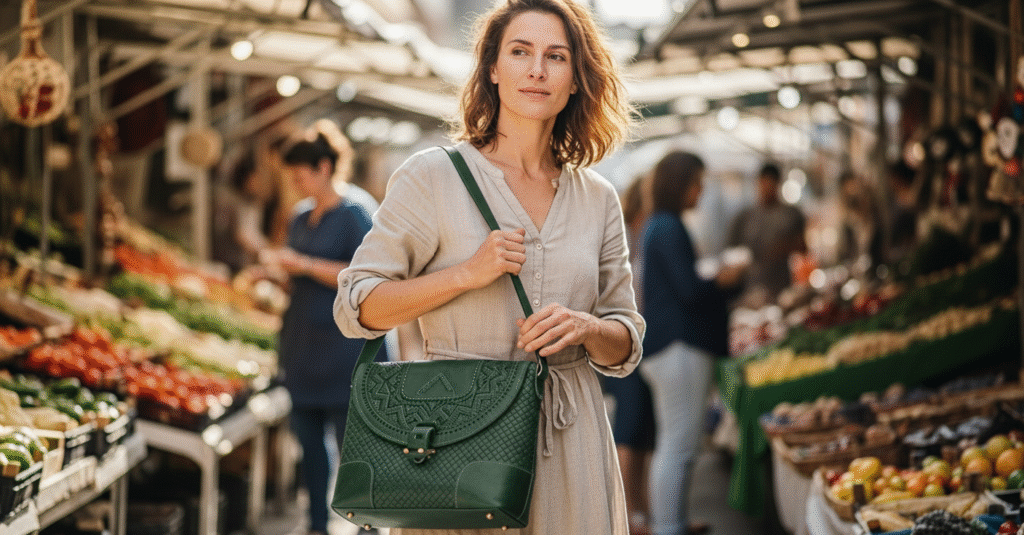 Woven Leather Handbag