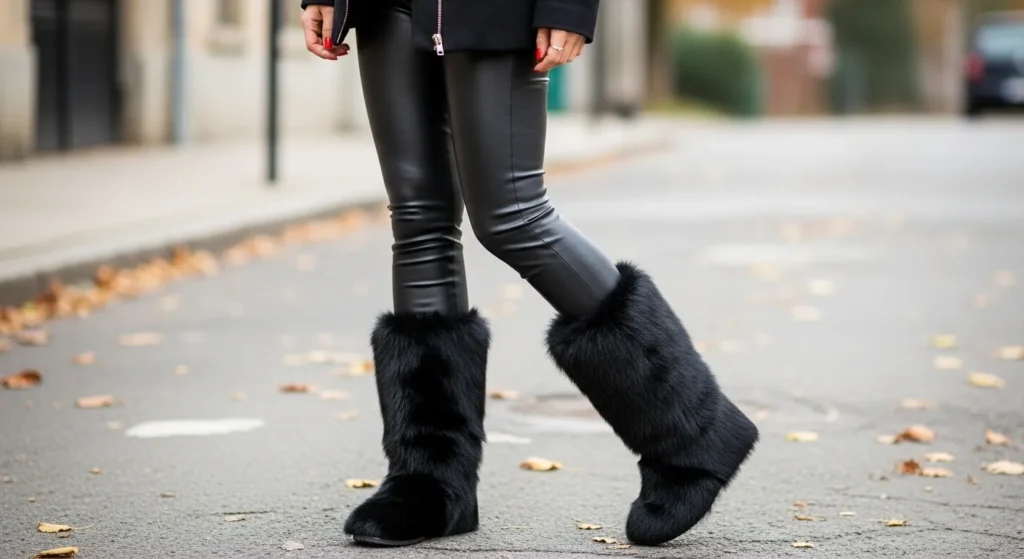 Black Fur Boots