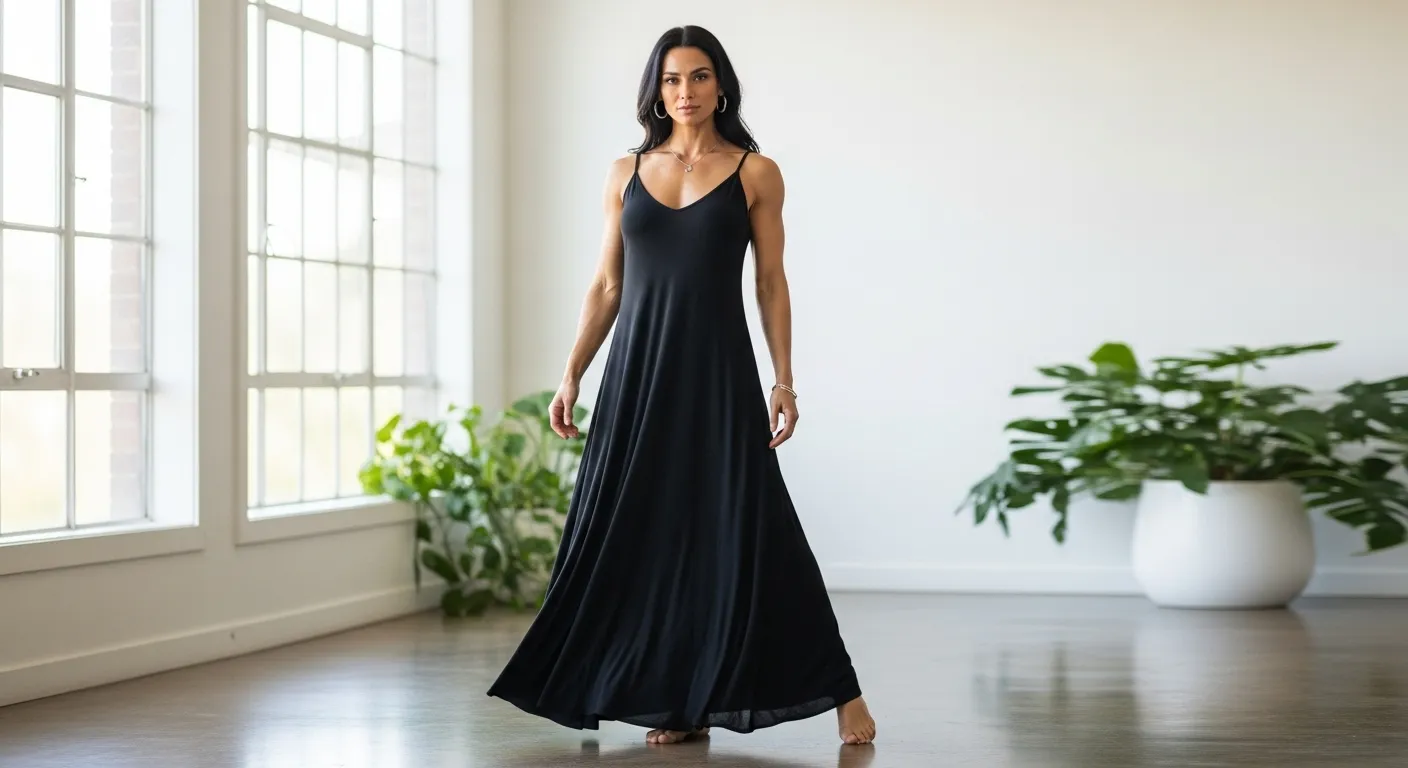 black maxi dress