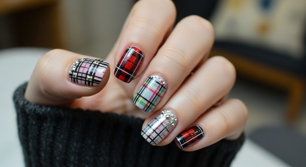 plaid nail ideas