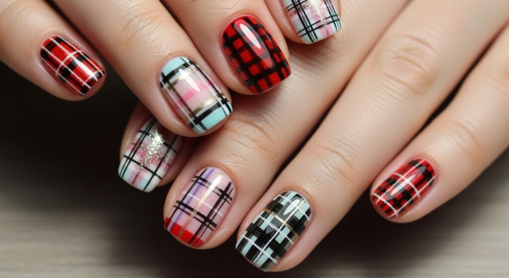 plaid nail ideas