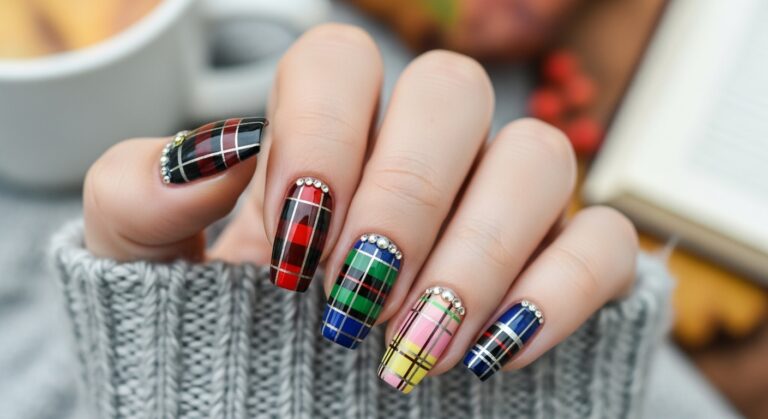 plaid nail ideas