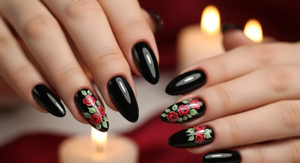 Classic Glossy Black Nails