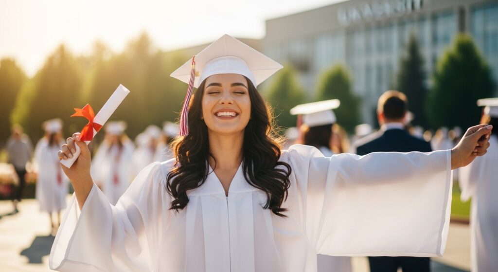 White Graduation Dress 