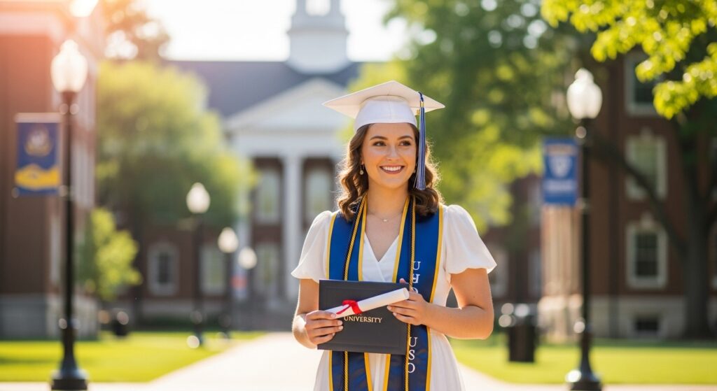 white graduation dress