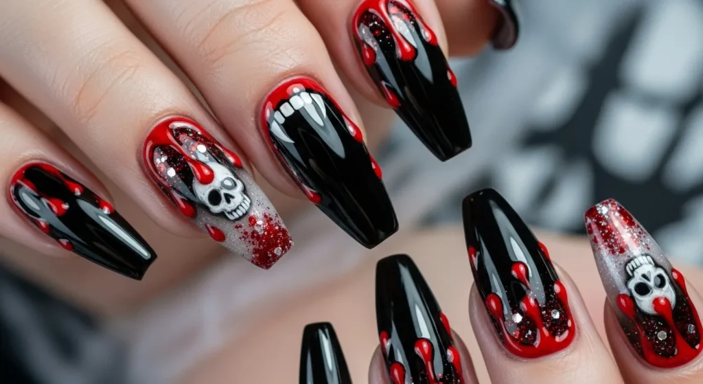 horror nail design