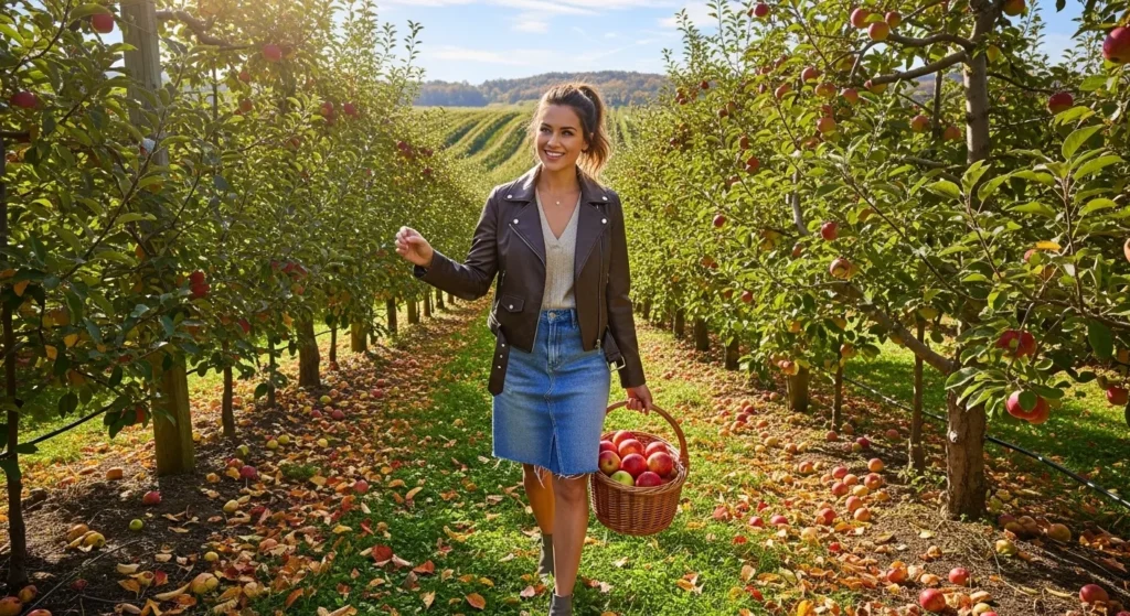 Faux Leather Jacket With Denim Skirt