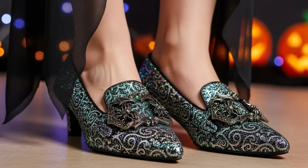 Glittery Witch Slippers