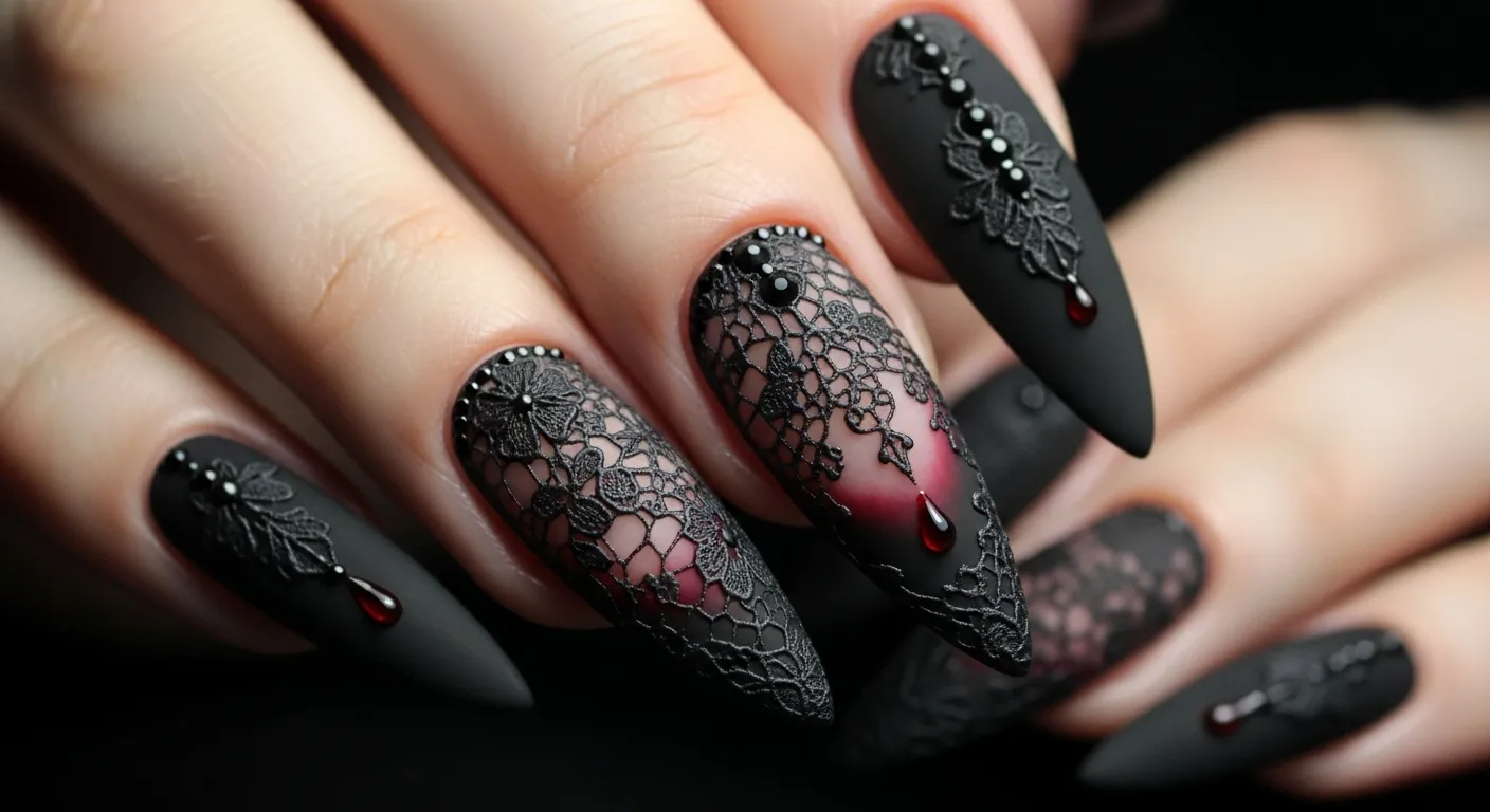 horror nail design