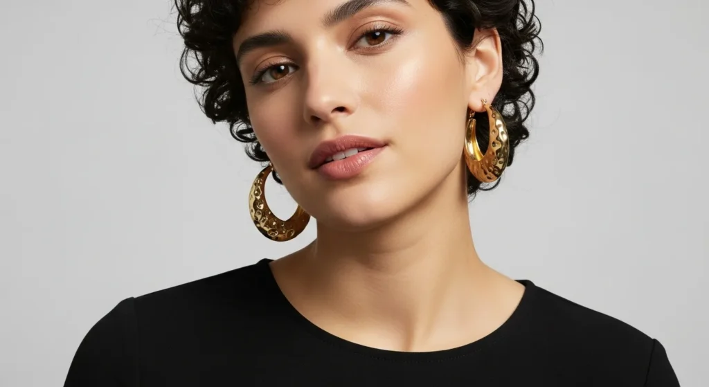 Hammered Texture Hoops