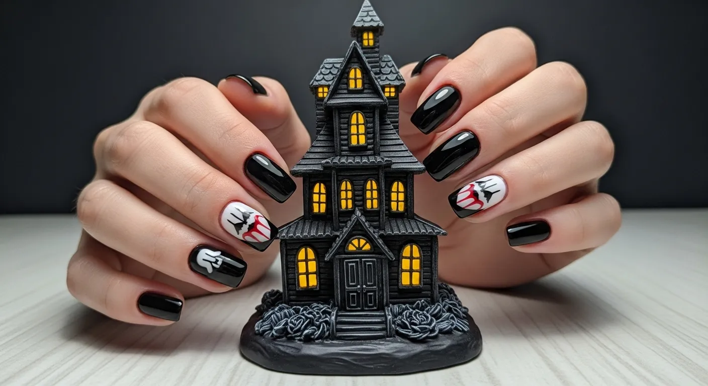 horror nail design