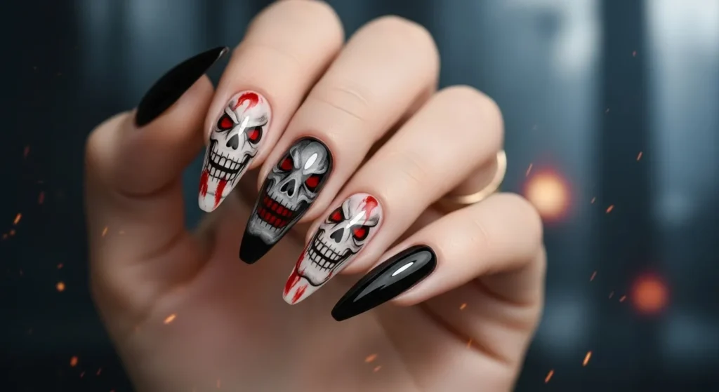 Horror Movie Mashup Nails