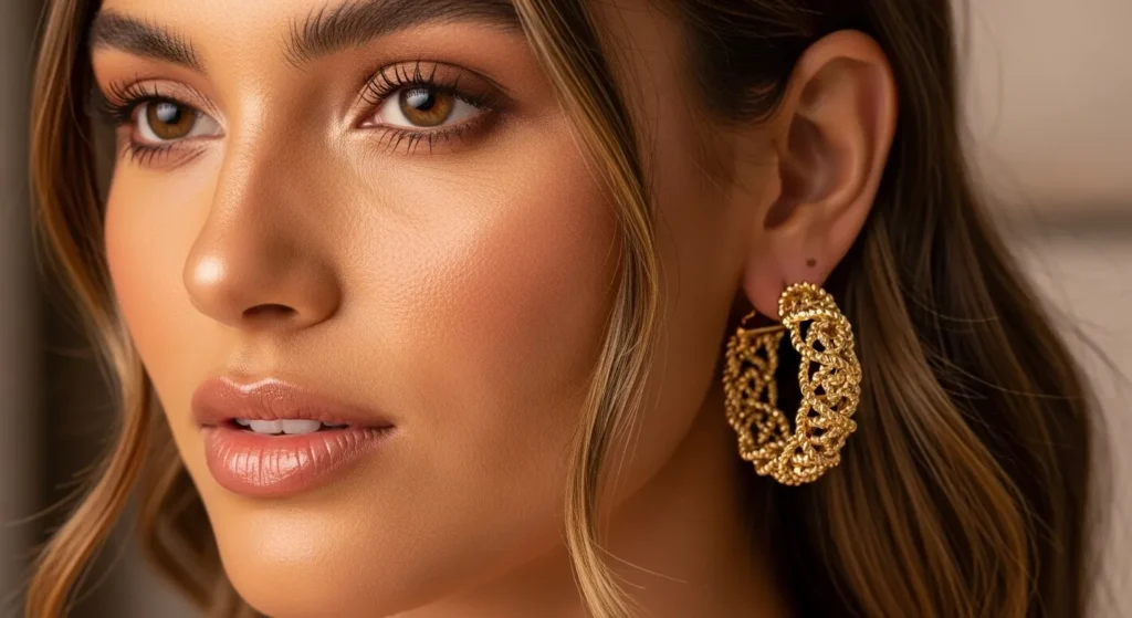 Rope-Texture Gold Hoops