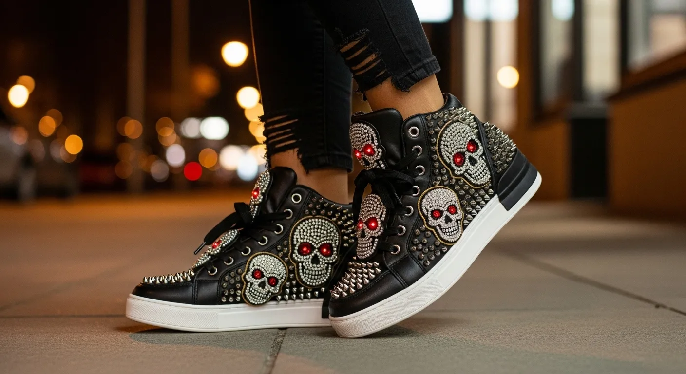 Skull Embellished Sneakers