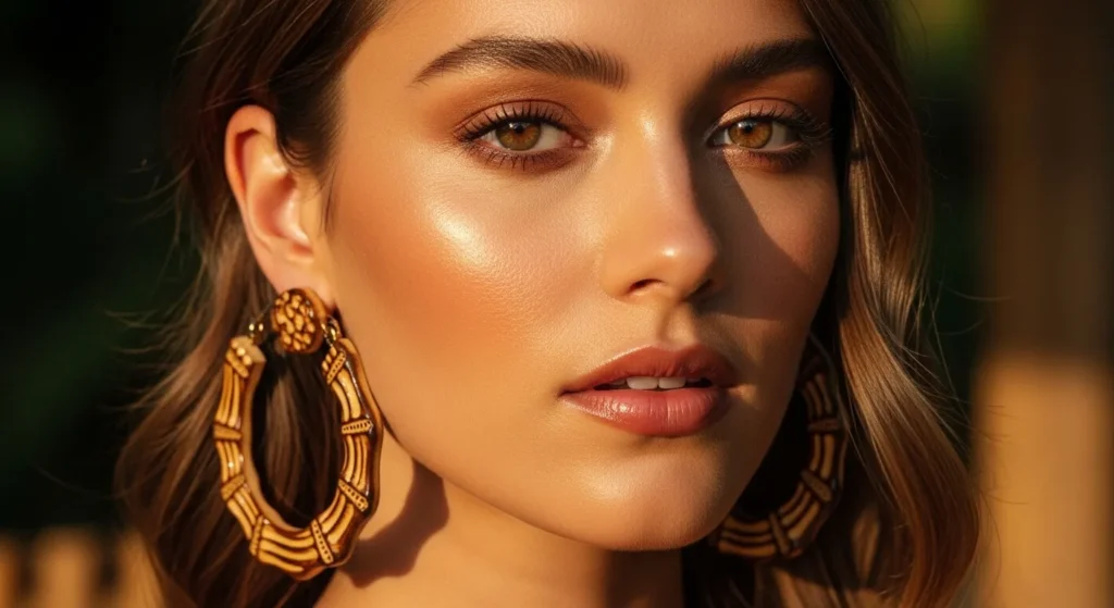 Textured Bamboo Hoops