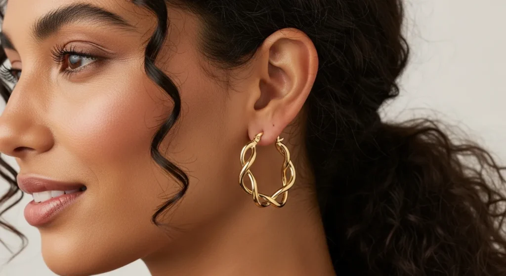 gold hoop earrings