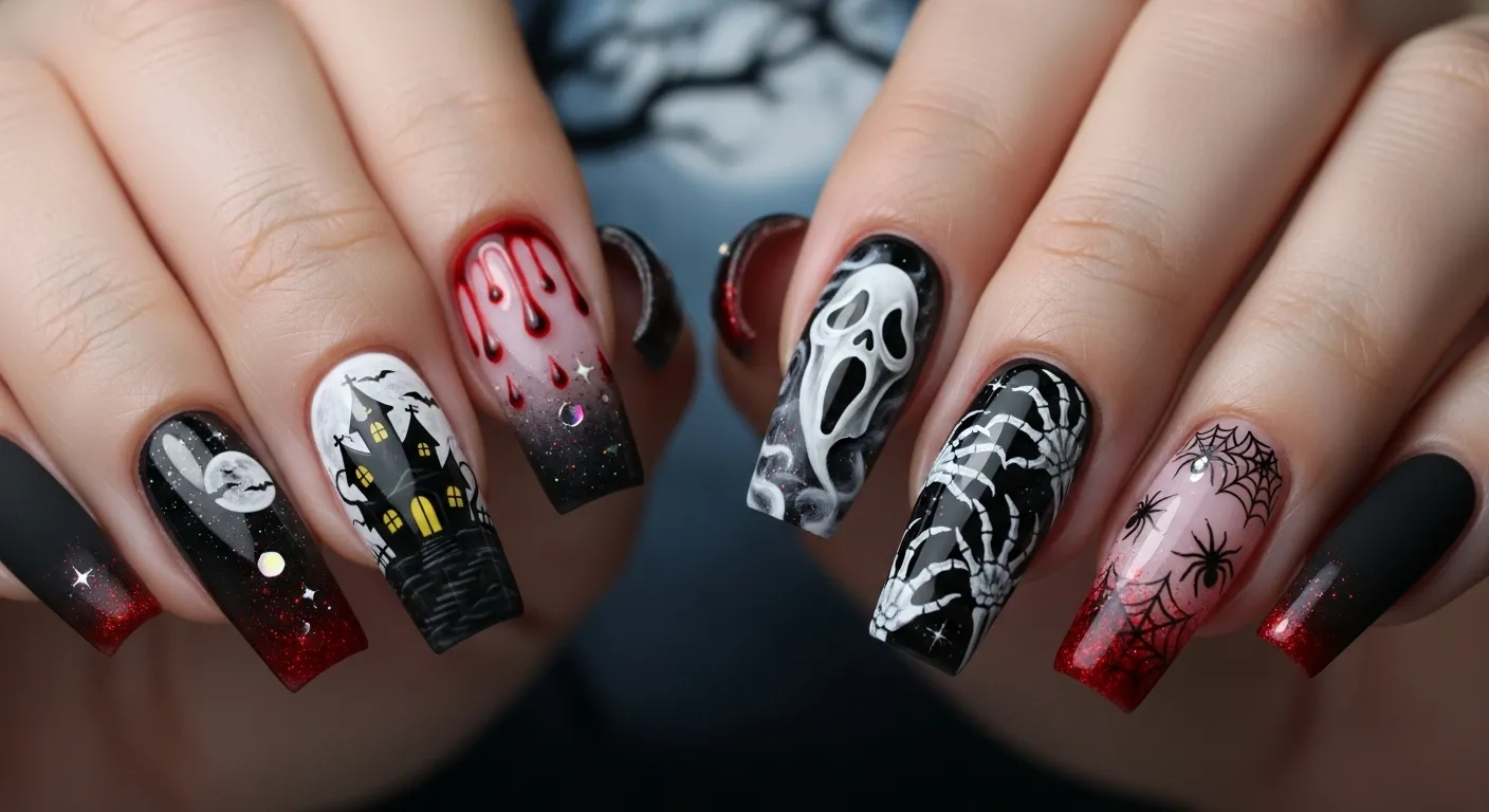 horror nail design