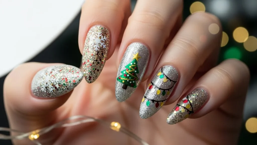 Glitter Christmas Nails That Sparkle