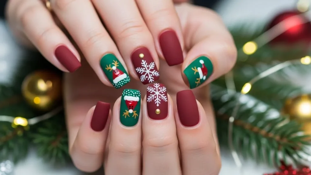 Matte Christmas Nails