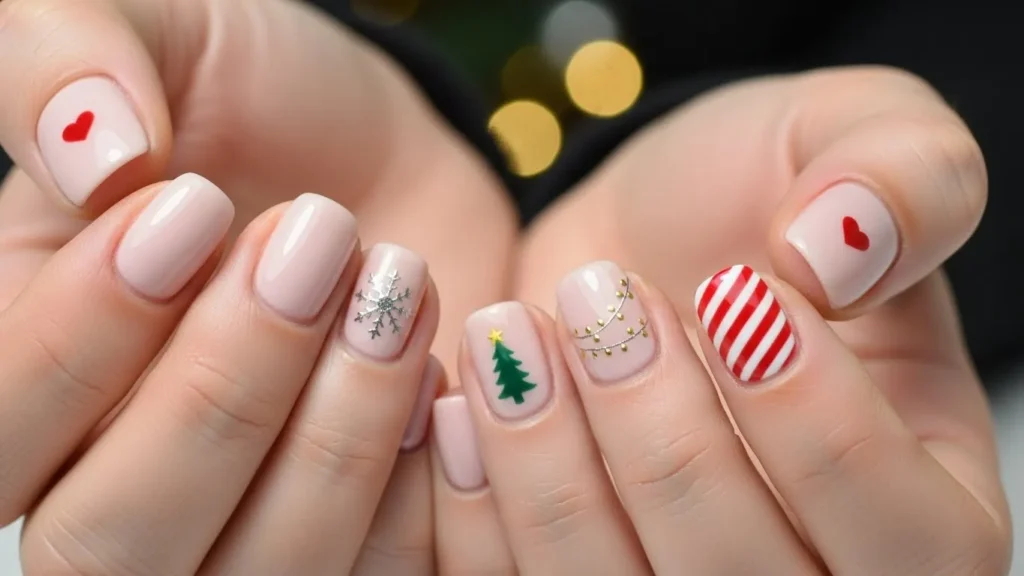 Minimalist Christmas Nail Art