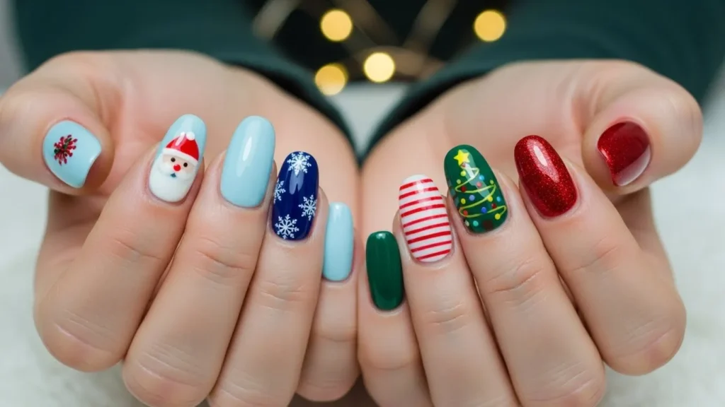 Short Nail Christmas Designs