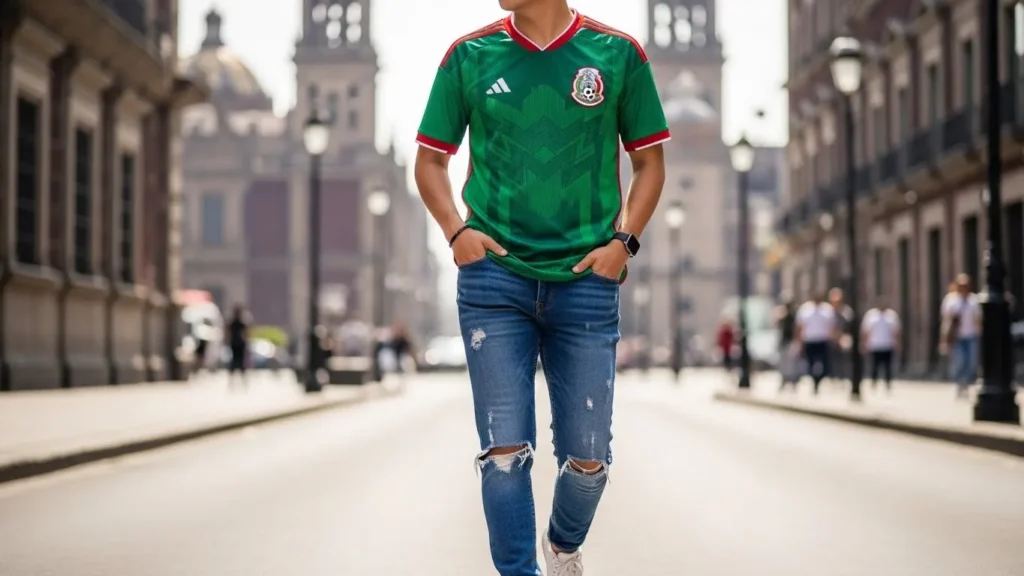 Mexico Football Jersey Styled Casually